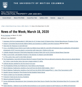News of the Week; March 18, 2020
