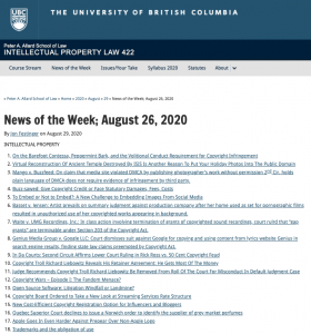 News of the Week; August 26, 2020