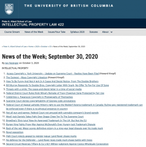 News of the Week; September 30, 2020