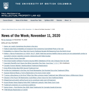 News of the Week; November 11, 2020