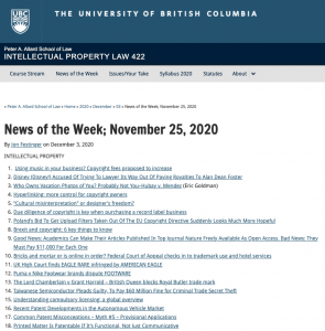 News of the Week; November 25, 2020