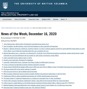 News of the Week; December 16, 2020