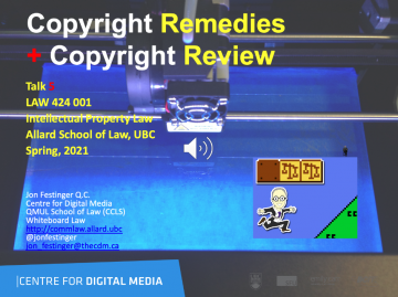 Week 5: Audio-Slides “Copyright Remedies + Copyright Review”