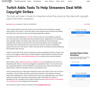 Twitch Adds Tools Aimed At Helping Streamers Deal With Copyright Strikes