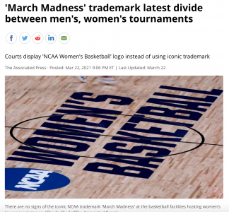 ‘March Madness’ branding missing from women’s tournament