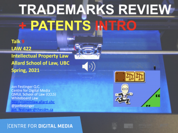 Week 9: Audio-Slides “Trademarks Preview & Patents Intro.”