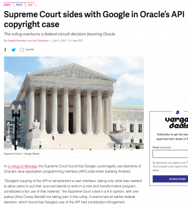 US Supreme Court rules APIs are covered under fair use