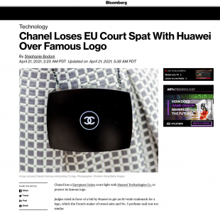 Chanel loses to Huawei in EU court logo battle