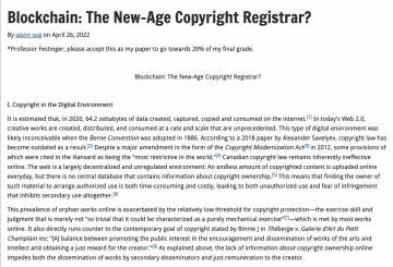 Blockchain: The New-Age Copyright Registrar?