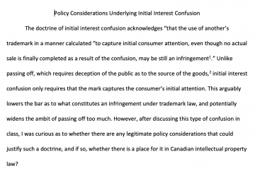 Policy Considerations Underlying Initial Interest Confusion