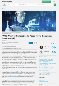 Generative AI and Copyright