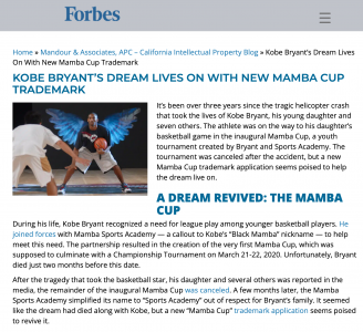 Kobe Bryant’s Dream Lives On With New Mamba Cup Trademark